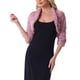 thumbnail image 1 of INSPIRE CHIC Bolero Abierto para Mujer de Manga 3/4 sin Cuello, Chaqueta de Piel Sintética Corto, Rosa, 1 of 6