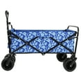 thumbnail image 3 of Olurrisa 440lbs Collapsible Foldable Wagon Cart, Beach Wagon Utility Cart Utility Wagon Grocery Cart For Camping Shopping Sports Gardening Fishing, Blue Flower, 3 of 8