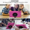 thumbnail image 4 of Fire HD 10 Case 9th/7th/5th Gen (2019/2017/2015 Release) Tablet Case, Dteck Hybrid Shockproof Rubber Kids Friendly Protection Hard 360 Rotatable Built-in Kickstand Cover, Rose+Black, 4 of 4