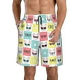 thumbnail image 2 of Uemuo Cute French Bulldog Pattern Men's Swim Trunks Hawaiian Beach Bathing Suit Swimsuits Beach Quick-Dry Shorts with Pockets-3X-Large, 2 of 9
