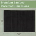 thumbnail image 4 of BambooMN Bamboo Slats Placemat with Fabric Border - Solid Color Print - 18" x 13" - Black, 8 pcs, 4 of 5