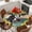 Bronze, variant on Sunflower Cow Round Tablecloth, Fitted Table Cover with Elastic for 45"-54" Round Tables, Rustic Teal Brown Farmhouse Wood Grain Table Cloth Outdoor Indoor Dinning Party Waterproof Tablecloths