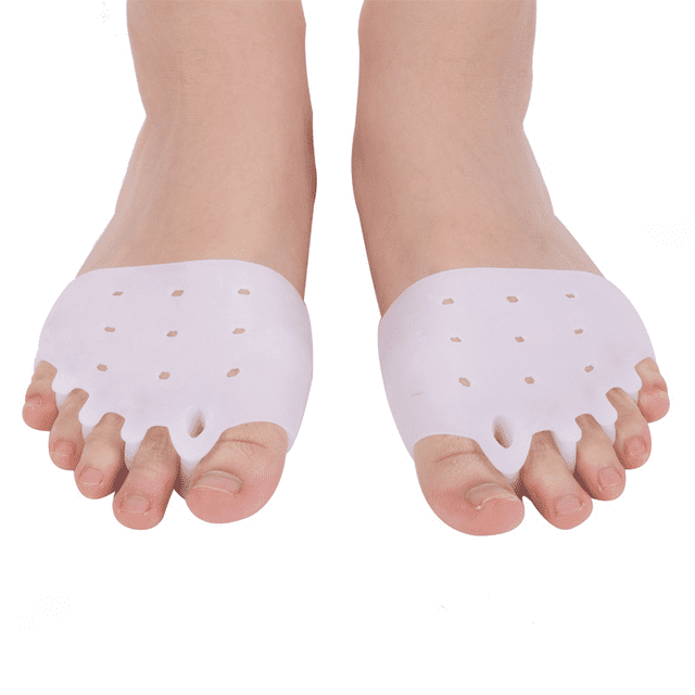 Funda de silicona para pies, cinco dedos, conjunto completo, ortesis para hallux valgus, almohadilla de antebrazo en forma de panal, antideslizante, transpirable, separador de dedos superpuestos
