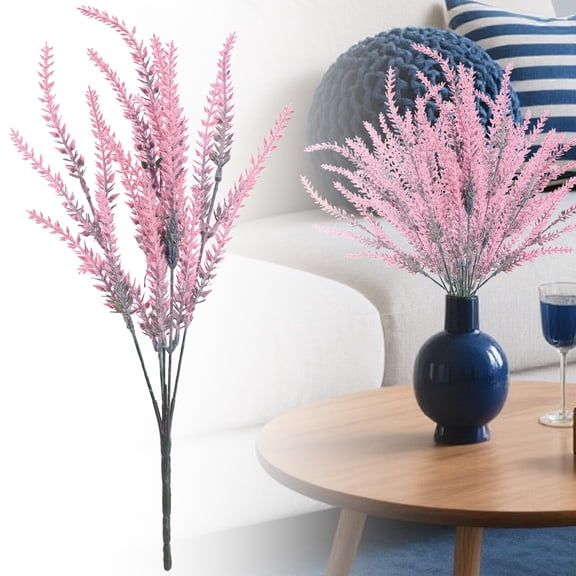 1x Artificial Lavender Flower,Artificial Flowers Lavender Bunch Flower for Home Table Centerpieces Floral Spring Decor,Outdoor UV Resistant Artificial Fake Lavender Plant for Wedding Bouquets,B,14"