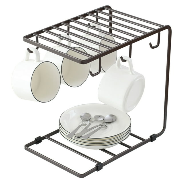 Yeacher Mug Holder Stand for Mug 6 Hooks Coffee Mug Rack Cup Display Hanger Rack Home Storage Mug Hooks Countertop Organizer for Mugs