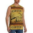 thumbnail image 2 of Kdxio Coffee Vintage for Men's Muscle T-shirt,Sleeveless for Workout Running Athletic Gym Lounge Casual, 2 of 7