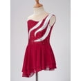 thumbnail image 2 of MSemis Kids Girls Figure Ice Skating Dance Dress Gymnastic Leotard Dress Burgundy 6, 2 of 6