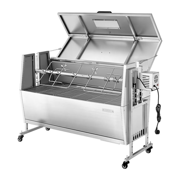 CAFORKP Rotisserie Grill 38W BBQ Spit Roaster, 132LBS Capacity Charcoal Pig