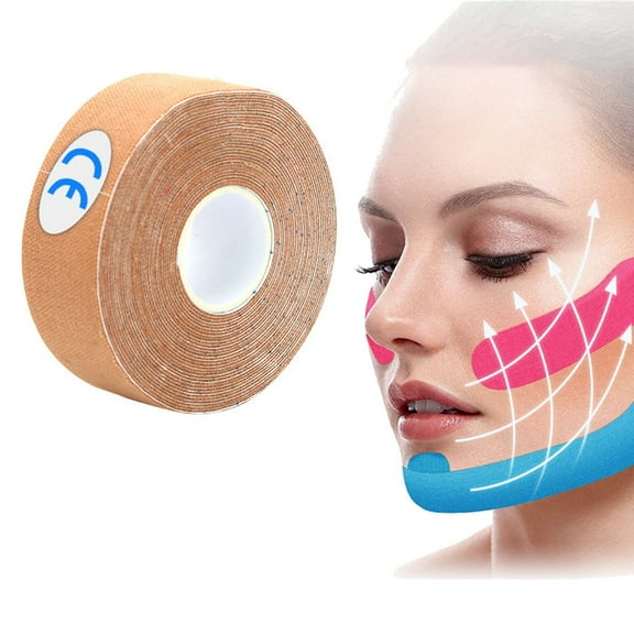 Facial Lifting Tape, Pink, 1 Roll (5M)Wrinkles Multifunctional Face Tape Wrinkle Plasters Wrinkle Patch Lifing Pads Facial Smoothies for Forehead Wrinkle Eye Nose Lines, Easter Mot Makeup Organizers