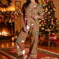 thumbnail image 5 of TGPMGRZ Women's Christmas Pajamas Set Long Sleeve Comfort Fit Matching Set, 5 of 7
