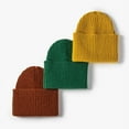 thumbnail image 3 of Hats for Women/Men Autumn And Winter Outdoor Jacquard Knitted Hat Men's Warm Plus Jacquard Winter Hat Women's Fashion Monochrome Knitted Hat, 3 of 5