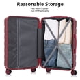 thumbnail image 6 of Tyethy 3 Piece Luggage Sets ABS Hardshell Luggage Suitcase Set for Travel Business, 20"24"28", Red, 6 of 15