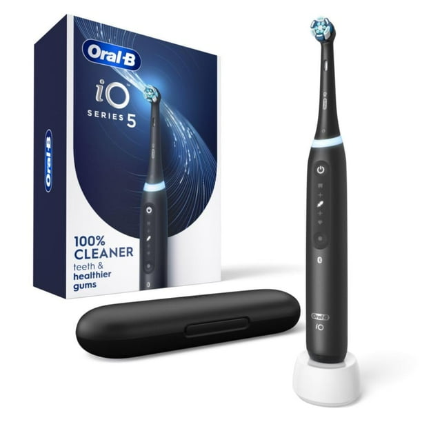 Oral-B iO Series 5 Cepillo de dientes eléctrico recargable con sensor de presión visible para proteger las encías, temporizador de 2 minutos, 5 ajustes de limpieza, 1 cabezal de cepillo de dientes de