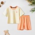 thumbnail image 2 of Toddler boys and girls easter summer short sets outfits cotton crewneck short sleeve playwear 2pc sets,cute,soft,lightweight,casual,outdoor Orange 11-12 Years, 2 of 7