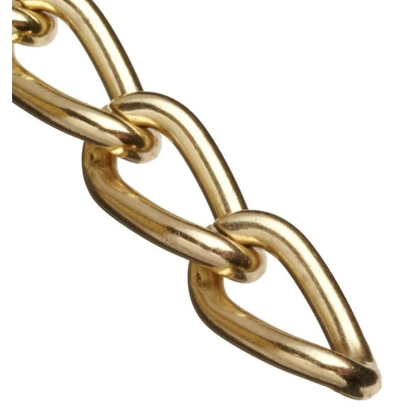 Campbell 0712017 Hobby and Craft Twist Chain, Brass Plated, #200 Trade, 0.079" Diameter, 12 lbs Load Capacity, 49 Feet Mini Reel