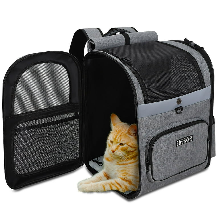 PETSKD Pet Carrier Backpack for Dogs Cats 13x11x16.5 inches Outdoor Travel Backpack with with Safety Lock Zipperl Large Space Foldable Backpack for