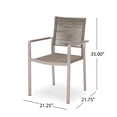 thumbnail image 4 of Outdoor Modern Aluminum Dining Chair with Rope Seat (Set of 2), Silver and Taupe, 4 of 9