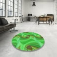 thumbnail image 4 of Ahgly Company Machine Washable Indoor Square Transitional Dark Lime Green Area Rugs, 4' Square, 4 of 7