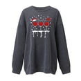 thumbnail image 2 of Gibobby Sudaderas de Navidad para mujer Sudadera con capucha estampada navideña holgada para mujer con mangas hasta los hombros(Gris oscuro,G), 2 of 3