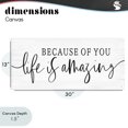 thumbnail image 4 of Stupell Industries Farmhouse Because Of You Life Is Amazing Canvas Art, 30 x 13, by Lux + Me Designs, 4 of 8