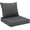 Dark Gray 22 x 24 Inch, variant on Outdoor Seat Cushion Set 22 x 24 Inch Dark Gray Waterproof Fade-Resistant Rectangular Patio Cushions with Removable Washable Cover, Medium-Firm Foam, Tie Straps and Zipper Closure