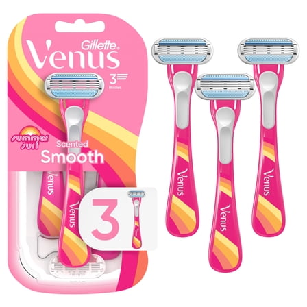 Venus Summer Surf Smooth Scented, Disposable Women's Razor, 3 Count