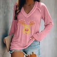 thumbnail image 2 of Blusa de manga larga con cuello en V informal para mujer a la moda, Tops de otoño Fridja bvmnju3990, 2 of 5