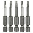 thumbnail image 1 of Uxcell 5pcs Punta de destornillador Torx T20 1/4" Vástago hexagonal 2" (50mm) Largo Magnético Sin Punta de Agujero 6 Puntos, 1 of 7