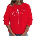 thumbnail image 2 of EQWLJWE Chandail d'Automne pour Femmes, Manches Longues, Col Rond, Imprimé Libellule, Ample, 2 of 8