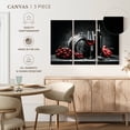 thumbnail image 4 of Elephant Stock Wine And Grapes Red Pop Wall Art - Horizontal Multi Panel Canvas - 3 Pieceliving Room Wall Decor - Photography Food And Drink Multi Panel - Red And Black Decor - 23" x 14", 4 of 4