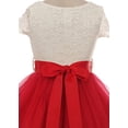 thumbnail image 4 of Flower Girl Dress Shiny Mesh Skirt with Pearl & Rhinestone for Big Girl Red 14 JKS.2045, 4 of 4
