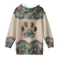 thumbnail image 5 of Xoenoiee Boho Paw Print Sweatshirt for Girls Long Hoodies Pullover Dresses Long Sleeve Sportswear Comfy Sports Sweater with Kangaroo Pocket Sportswear Plus Size, 7-8 Years, 5 of 7