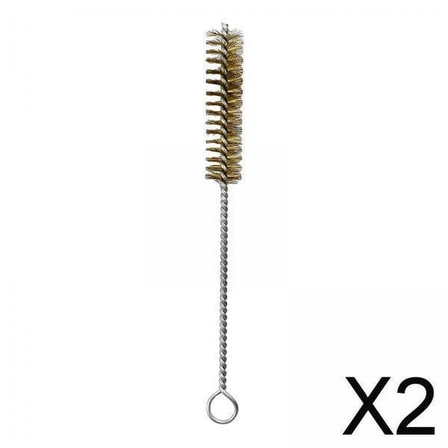 Paquete de 2-6 cepillos de limpieza de tubos de cerdas de latón, cepillo de alambre de Metal para fontanería de fregadero 2 piezas