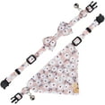 thumbnail image 2 of LAICAIW Breakaway Cat Collar with Bells-2 Pack Cat Collar with Bells, Cat Collars with Bandana, Accessories for Pet Collars, Adjustable for Cats and Small Dogs (Pink Flower), 2 of 6