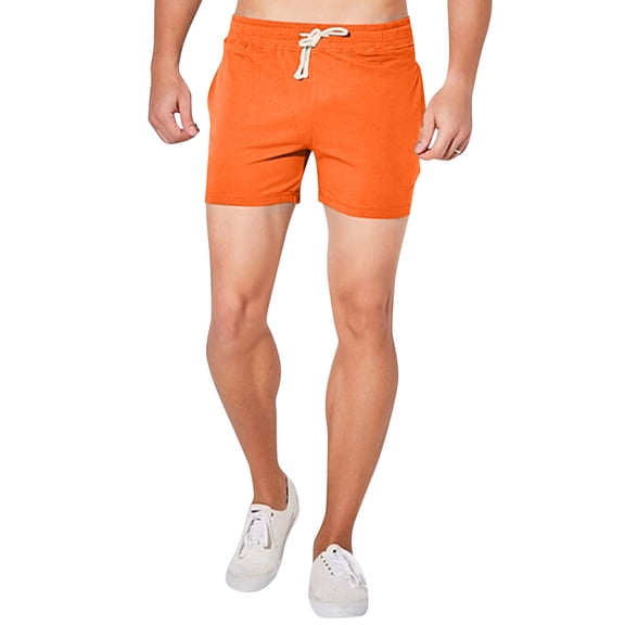 Aayomet Mens Swim Shorts Beach Pockets Pants Shorts Casual Bodybuilding Summer Printed Mens Fitness Men's Board Shorts,Orange XL