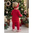 thumbnail image 5 of RUINIXCW Baby Girl First Christmas Outfit Letter Long Sleeve Romper Bow Headband, 5 of 8