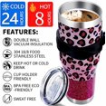 thumbnail image 3 of 40 Oz Tumbler with Handle and Silicone Straws,Coffee Insulated Tumbler with Handle,40 Oz Pink Leopard Water Bottles,Travel Mug with Handle, 3 of 6