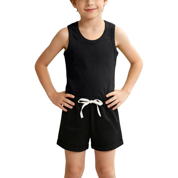 Freshbabe Kids 2-Piece Casual Outfit, Sleeveless Tank Top and Shorts, Soft Breathable Playwear for Children, Multi-Color Set