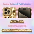 thumbnail image 4 of Case for iPhone 14 Pro 6.1 inch, Cute Solid Color Curly Wave Shape Shockproof Soft Bumper Phone Case, Candy Water Ripple 3D Silicon Slim Pretty Case Non-Yellowing Cover, Gold, 4 of 14