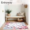 thumbnail image 3 of ODIKA 4'x6' Machine Washable Non-Slip Area Rug, Cherry Blossom Porch Elegant Welcome Statement High Traffic Rug, Pink, 101913, 3 of 7
