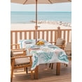 thumbnail image 2 of Outdoor Tablecloths with Umbrella Hole & Zipper, Teal Red Seahorse Coastal 54x80 Inch Tablecloth Rectangle, Nautical Beach Coral Starfish Waterproof Table Cloth, Patio/Pool/Picnic Table Covers, 2 of 8