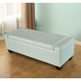 thumbnail image 6 of HomCom 51" Faux Leather Unique Tufted Storage Bench Ottoman - Cream White, 6 of 10