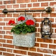 thumbnail image 3 of Galvanized Metal Wall Planter - Rustic Vintage Wall Mounted Planters for Indoor Outdoor Plants Farmhouse Hanging Plant Holder Decor (13.2" L x 9.5" H), 3 of 7