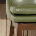 thumbnail image 5 of Soges Swivel Bar Stool with Cushion Set of 2, PU Leather Counter Height Bar Chair with Rubber Wood Legs, Green, 5 of 10