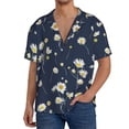 thumbnail image 3 of Xecao offers the Daisies Flowers for Men's Casual Short-sleeved Shirt, a button-up collared shirt with a pocket, perfect for beach vacations and yacht travel in the XX-Large size., 3 of 7
