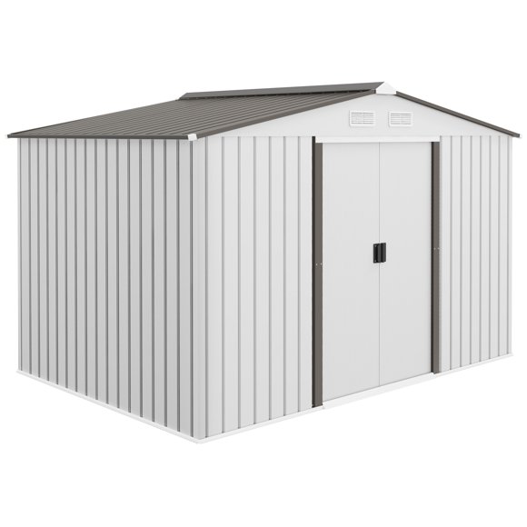 Outsunny 9' x 6' Garden Storage Shed w/ Steel Foundation Kit