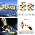 thumbnail image 5 of Yuyamidu Colorful Floral Car Seat Cover Set with Steering Wheel Cover Flower Seat Belt Covers Rearview Mirror Cover Cup Coasters Gear Shift Knob Cover Key Chain Sunshade for Car Accessories, 16 PCS, 5 of 7