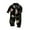 Black, variant on 1-5 Years Toddler Boys Girls Satin Pajamas Notched Lapel Long Sleeve Shirt Pants Set Soft Loungewear Cute Print Sleepwear Silk Two-piece Pajama Sets Toddler Boys Girls Clothes