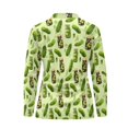 thumbnail image 3 of Uorisanigo Pickled Cucumbers Womens Long Sleeve Golf Shirt Size XS Fashion Quarter Zip Quick Dry Athletic Polo Shirts for Tennis Hiking & Outdoor Sports, 3 of 7