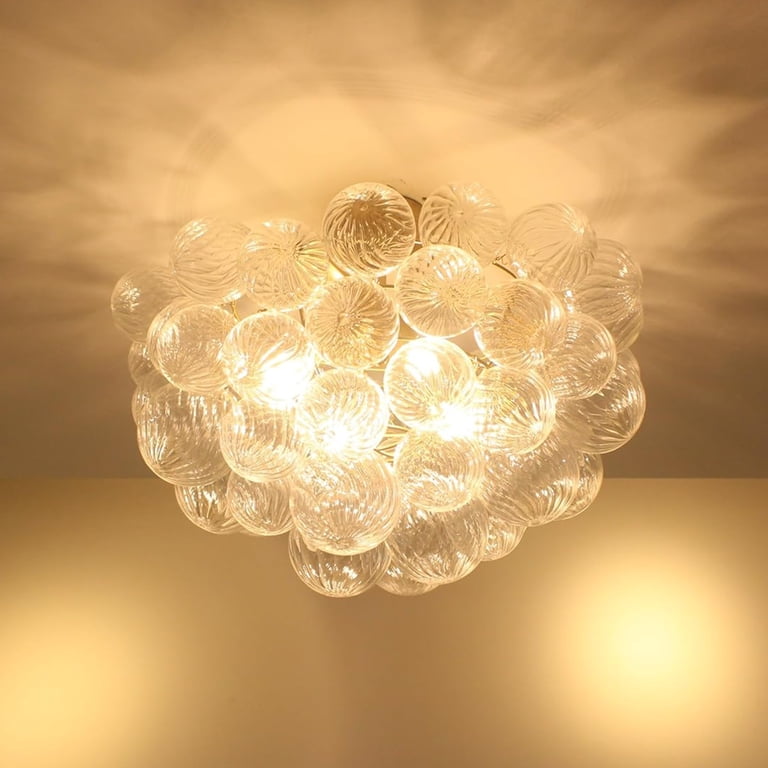 Longree Cluster Bubble Ball Glass Chandelier, silver Finish and